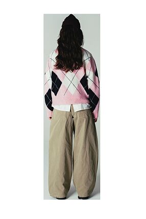 WBFEN ARGYLE CARDIGAN