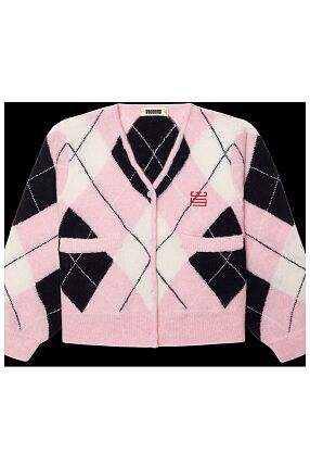 WBFEN ARGYLE CARDIGAN