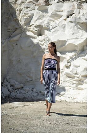 MONOCHROME WAVES MIDI DRESS