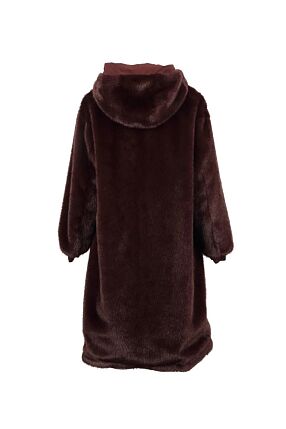 STARRY REVERSIBLE TWO-MATERIAL NYLON AND FAUX FUR PARKA