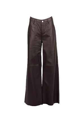 YUMMY WIDE LEG SHEEPSKIN LEATHER TROUSERS 100% GENUINE LEATHER