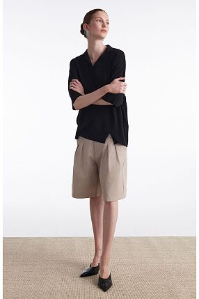 FINE LINE KNITTED POLO SHIRT
