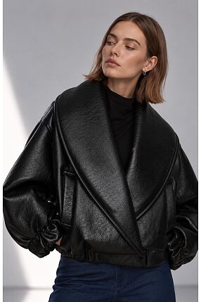 LEATHER LOOK BOMBER
