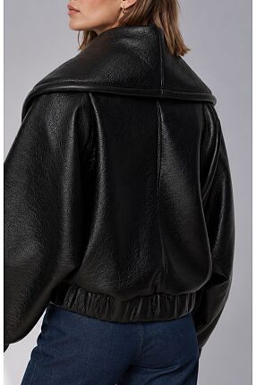LEATHER LOOK BOMBER
