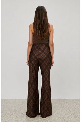 PLAID SATIN PANTS