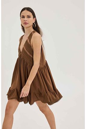 GABRIELLA DRESS (BROWN)