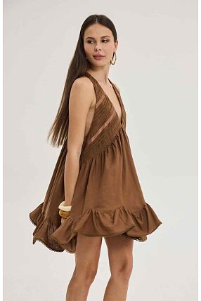 GABRIELLA DRESS (BROWN)