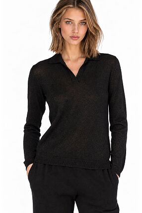 WOMAN LS POLO KNIT
