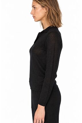 WOMAN LS POLO KNIT