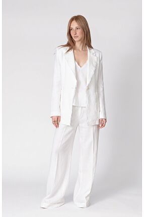 LINEN FRINGE BLAZER