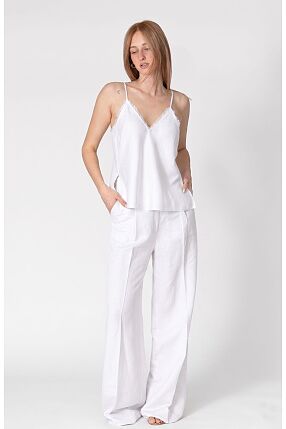 LINEN FRINGE PANTS