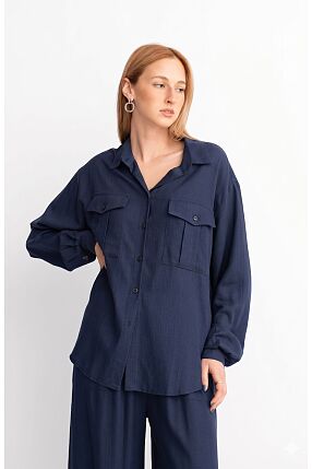 LINEN SHIRT WITH POCKETS