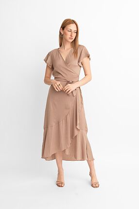 SATIN WRAP DRESS