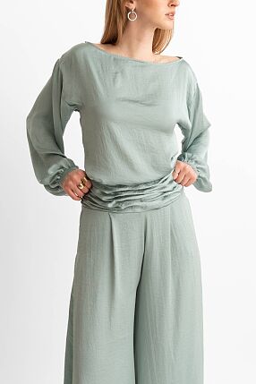 SATIN FLARED PANTS