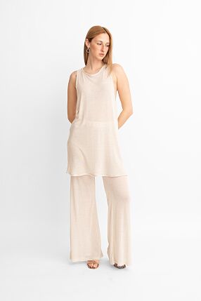 KNIT LINEN PANTS