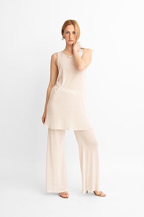 KNIT LINEN PANTS
