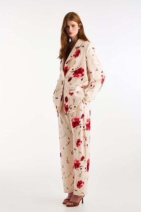 FLOWER CREPE PANTS