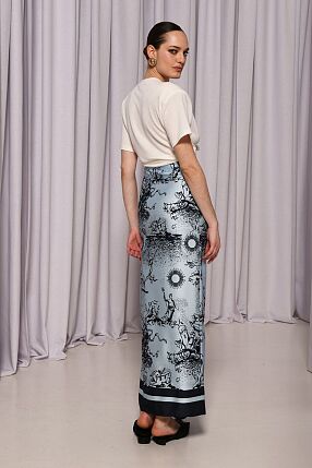 AQUA SATIN SKIRT