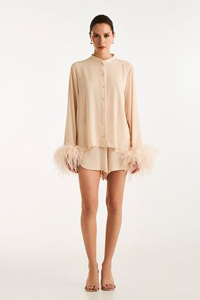 SATIN ROBE SHIRT