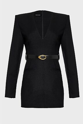 BLACK TIE LEATHER BELT