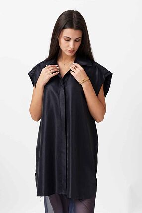 METALLIC SHIRT DRESS