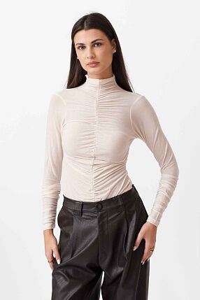 RUFFLED HIGH NECK TOP