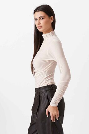 RUFFLED HIGH NECK TOP