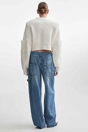 DONNA KNITTED CROPPED BLOUSE