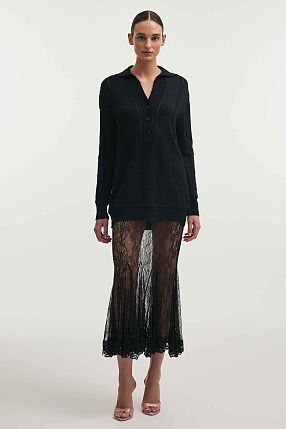 LAUREN KNITTED LONG BLOUSE