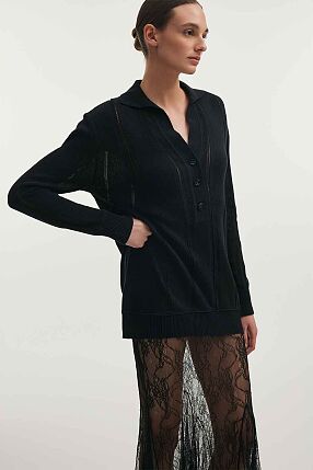 LAUREN KNITTED LONG BLOUSE