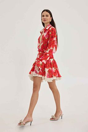 HEATHER SHIRT BLOOMING SKY RED