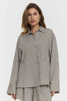 ARWA SHIRT NAVY BEIGE STRIPE