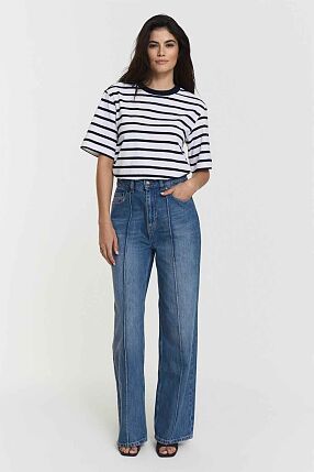 CHELSEY TEE NAVY WHITE STRIPE
