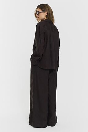 EVIANNA LINEN SHIRT COFFEE