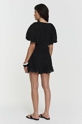 MANDIE BRODERIE BLOUSE BLACK