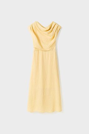 REINA LINEN DRESS BUTTER YELL