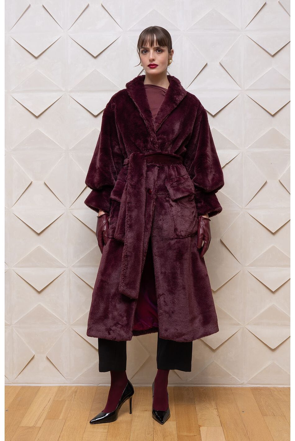 Plush Belted Coat