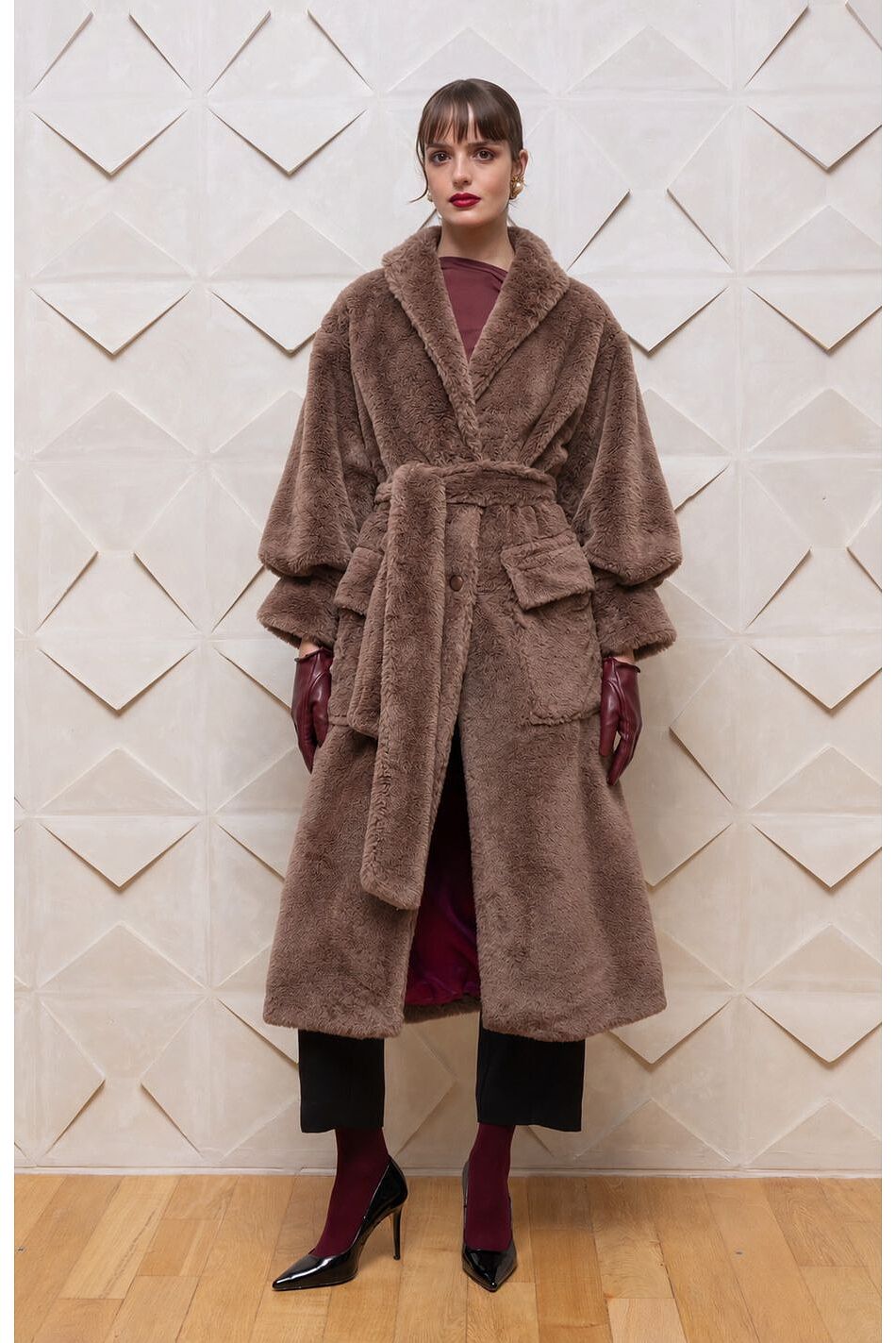 Plush Belted Coat