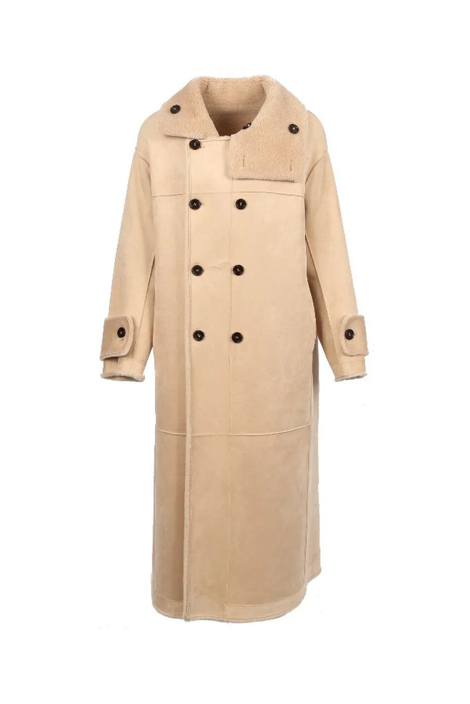 CHARLOTTE LILLY FUR SUEDE-WOOL COAT