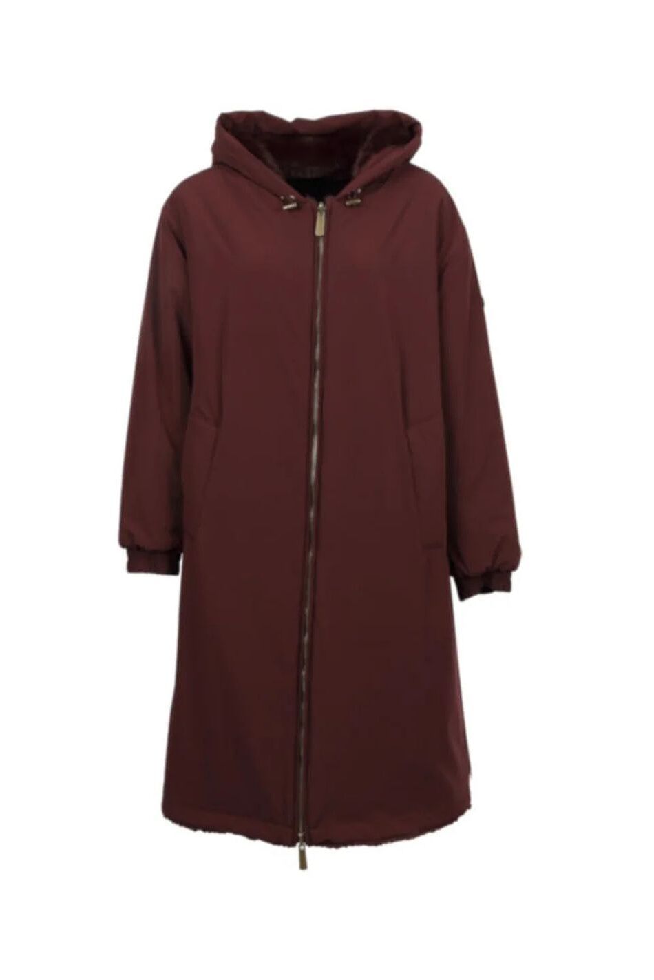 STARRY REVERSIBLE TWO-MATERIAL NYLON AND FAUX FUR PARKA