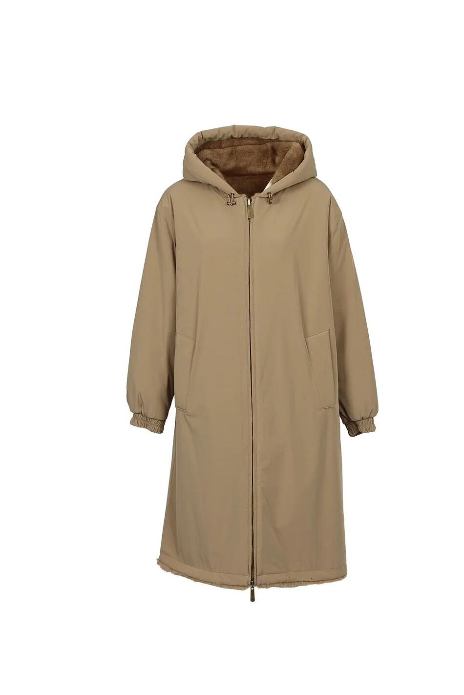 STARRY REVERSIBLE TWO-MATERIAL NYLON AND FAUX FUR PARKA