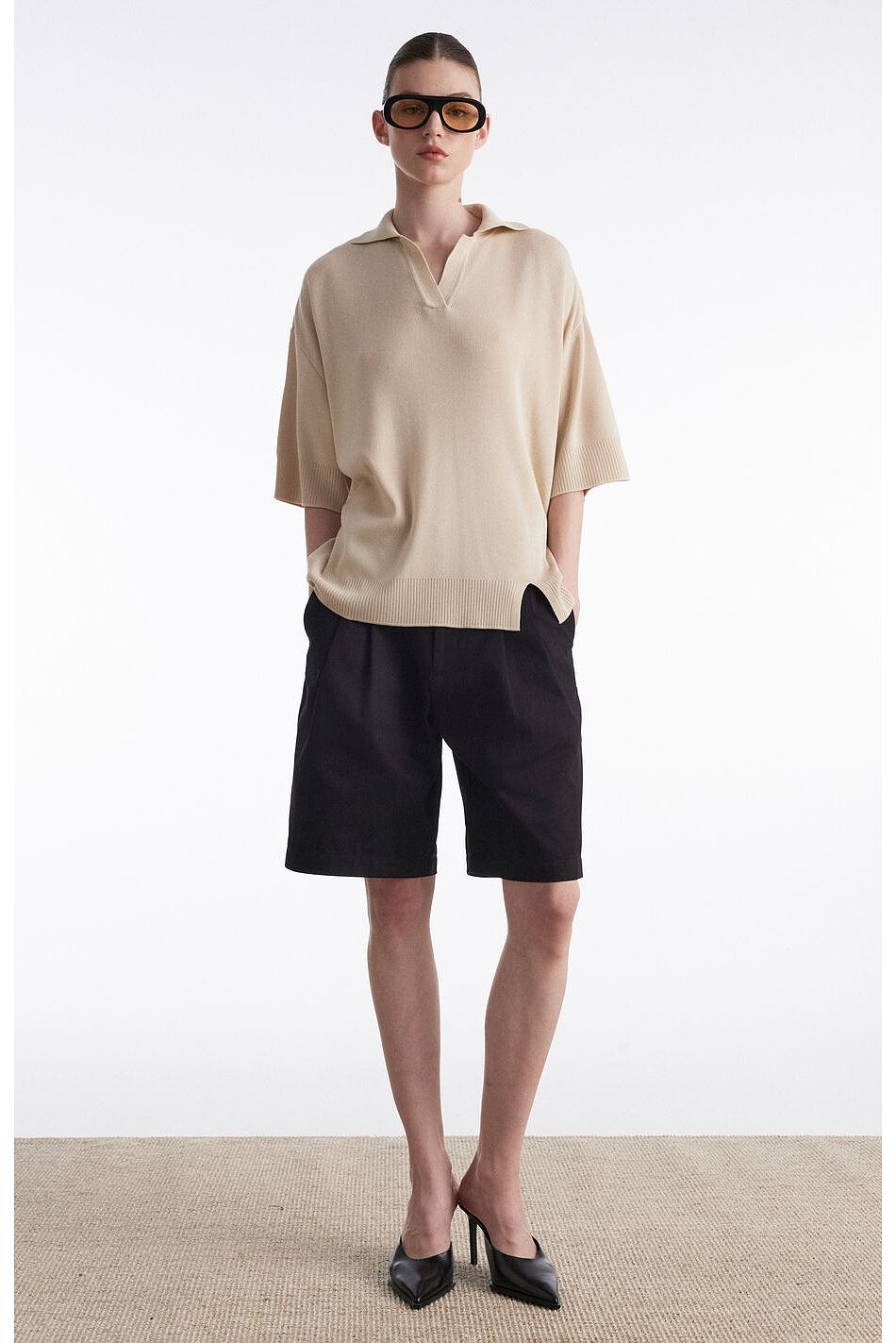 FINE LINE KNITTED POLO SHIRT