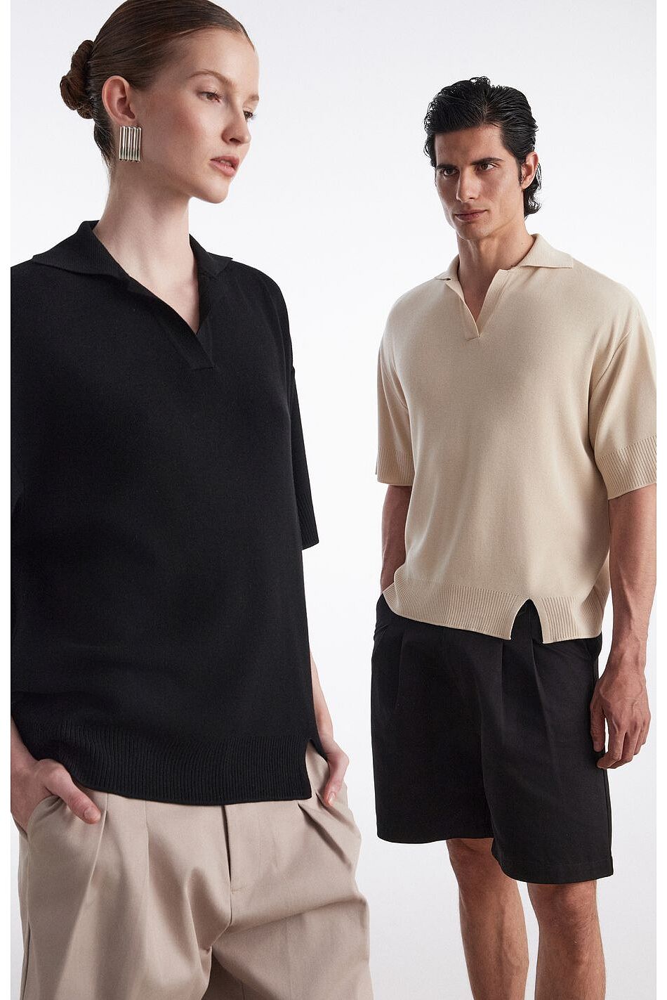 FINE LINE KNITTED POLO SHIRT