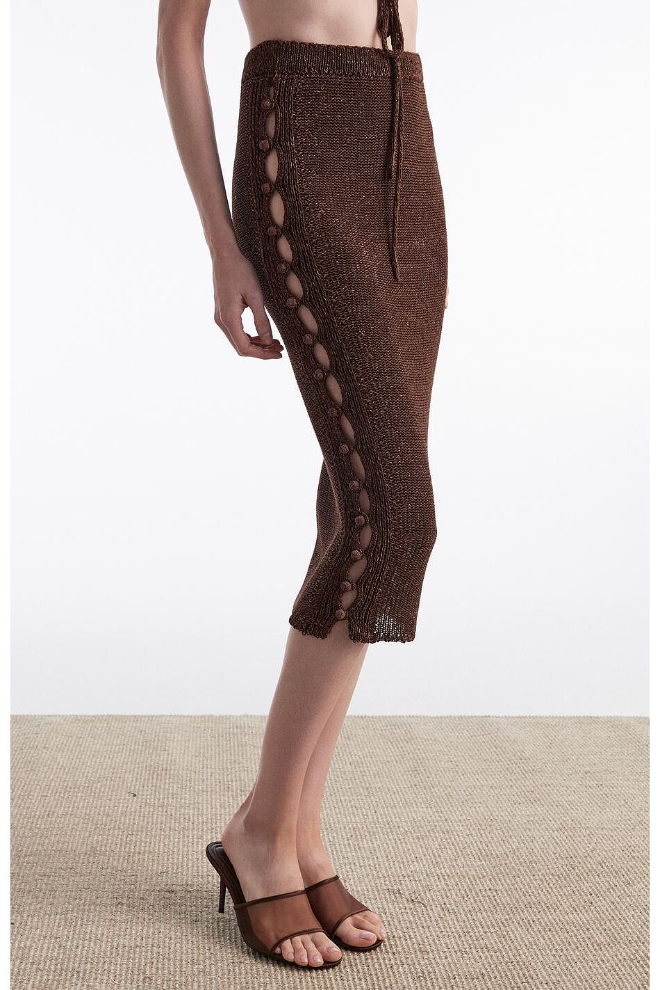 VOYAGE KNITTED MIDI SKIRT