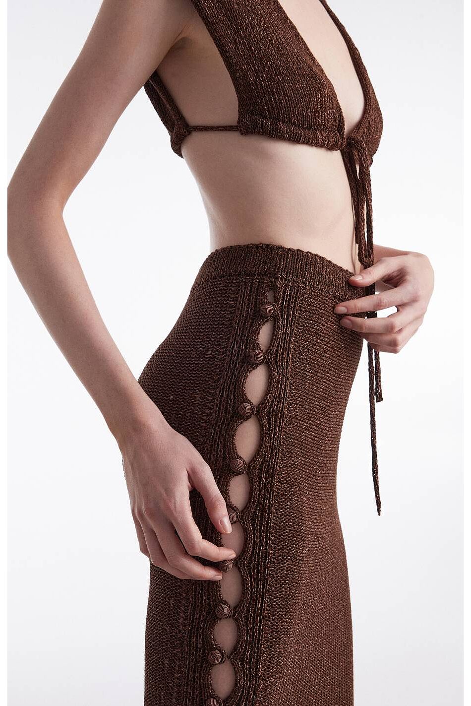 VOYAGE KNITTED MIDI SKIRT