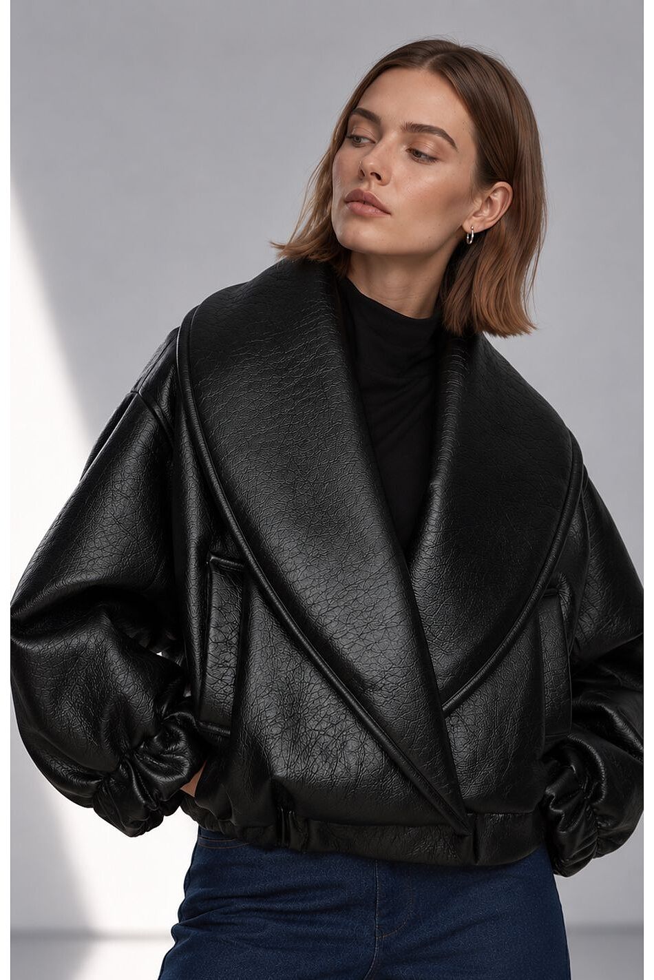 LEATHER LOOK BOMBER