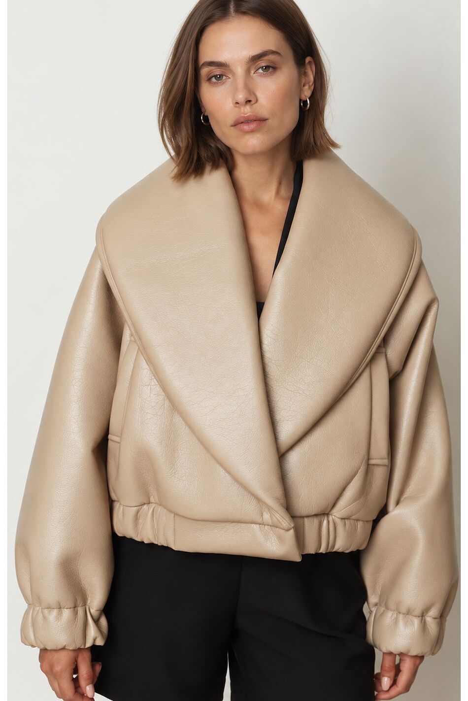 LEATHER LOOK BOMBER