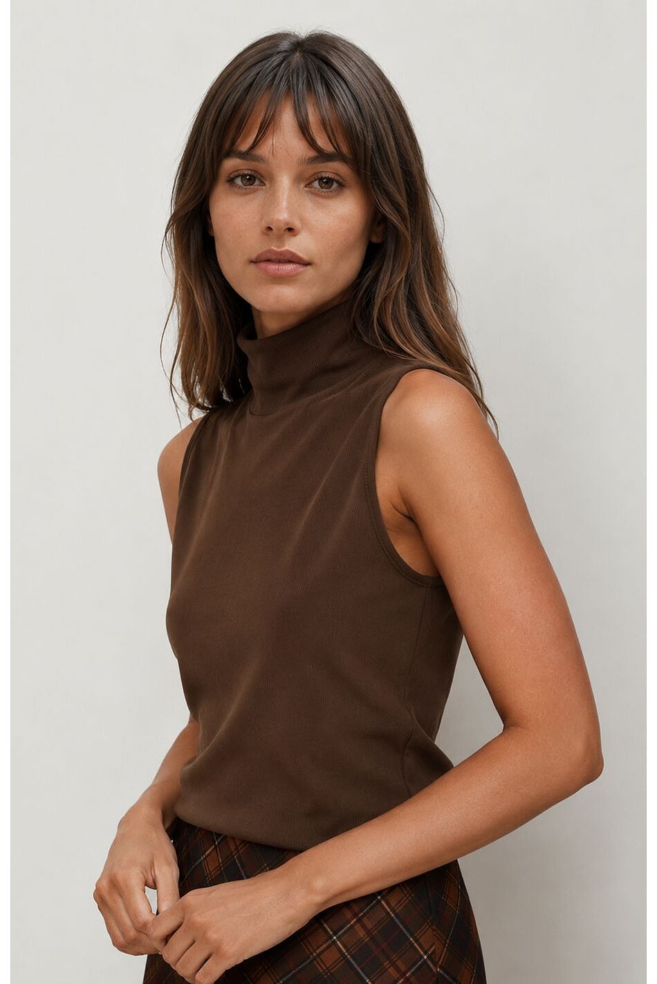 SLEEVELESS TURTLENECK