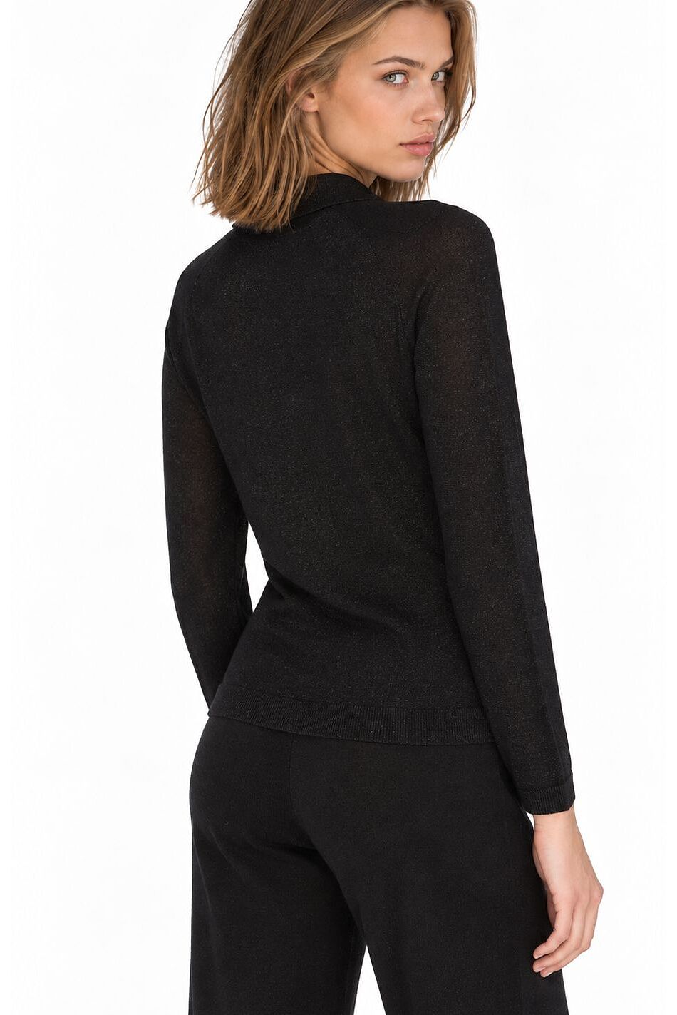 WOMAN LS POLO KNIT