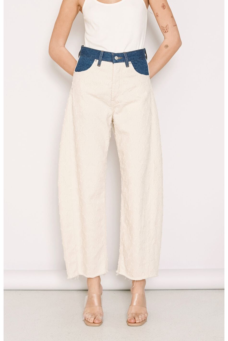 GWEN INDIGO STARS CROPPED JEANS